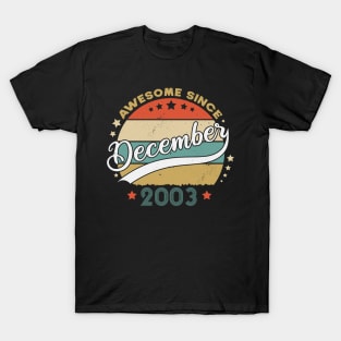 Awesome Since December 2003 Birthday Retro Sunset Vintage T-Shirt